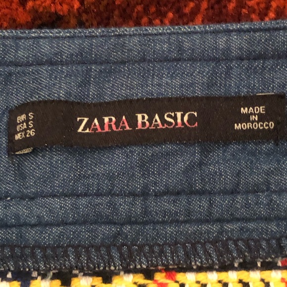 Zara Blue and Multicolor Plaid Mini Skirt SZ S - Picture 5 of 8